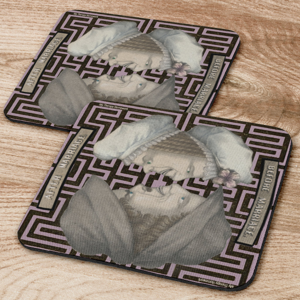 Before Marriage After Marriage Set of 6 Coasters