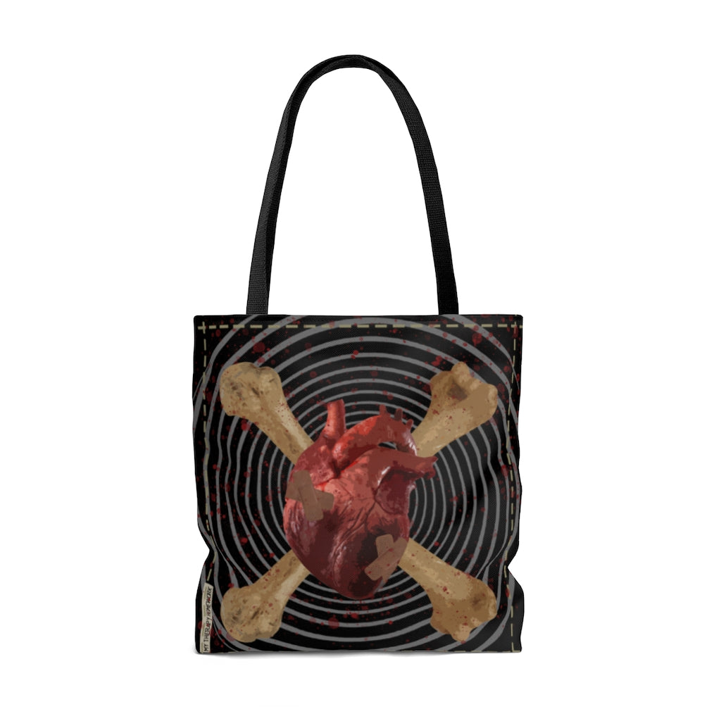 Heart w/ Cross Bones Tote Bag – My Therapy Homework