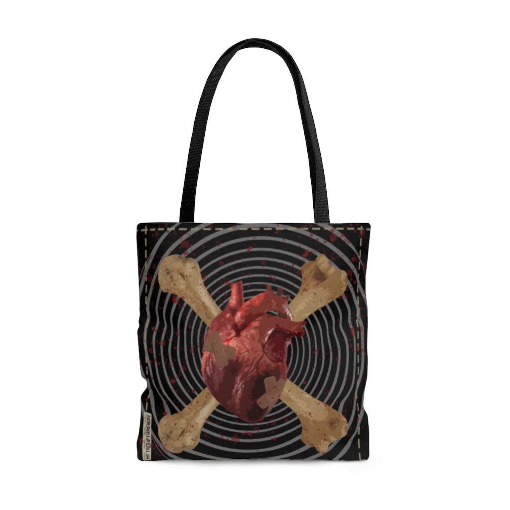 Heart w/ Cross Bones Tote Bag