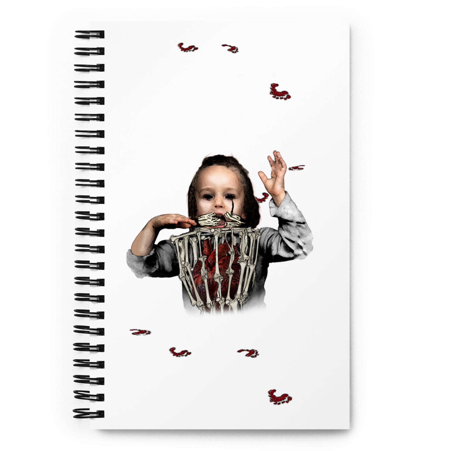 "Beat It Like a Dead Horse" Art/Horse Bone Drum Spiral Notebook